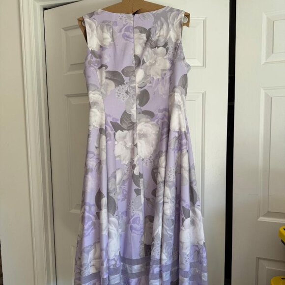 Scuba Crepe Crew Neck Sleeveless Floral Dress - Picture 2 of 4